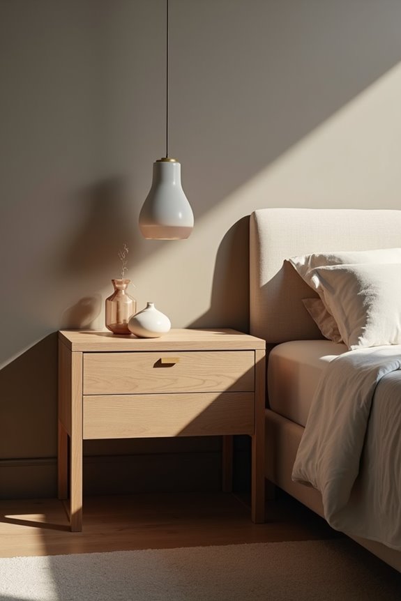 ideal nightstand height bed and top items balance