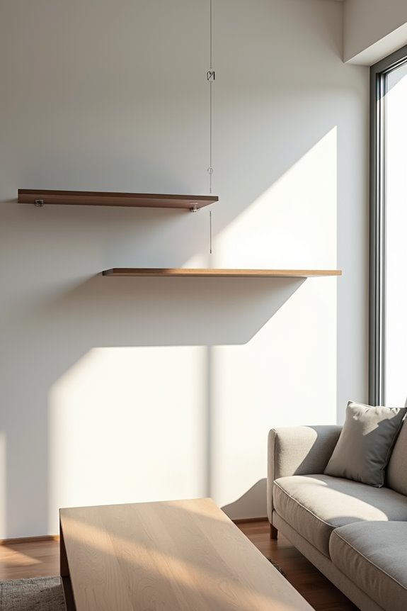 locate studs secure brackets level shelf