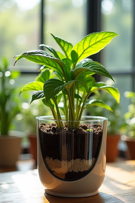self watering planter with reservoir