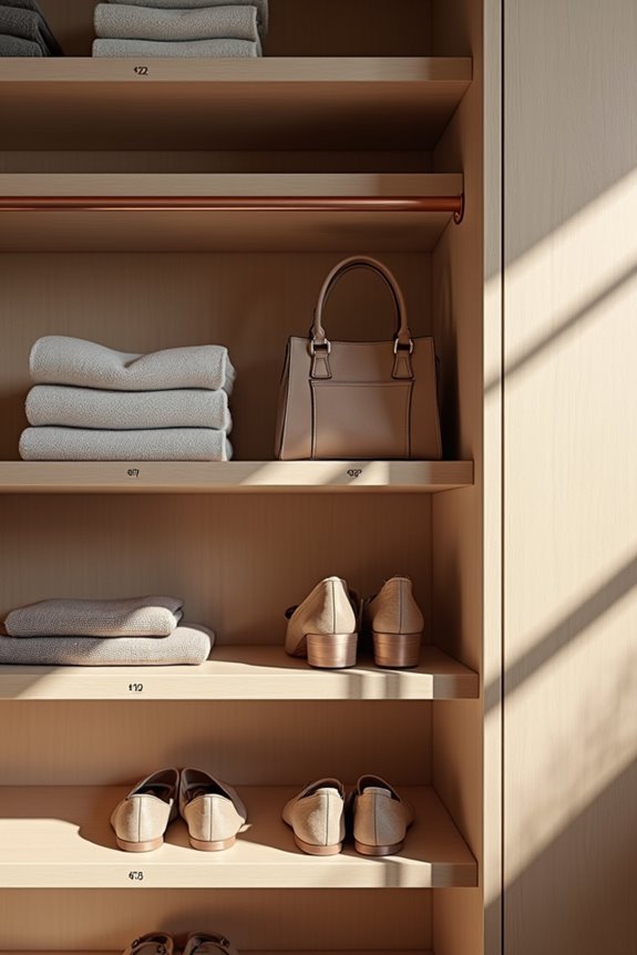 shelf depths by stored items
