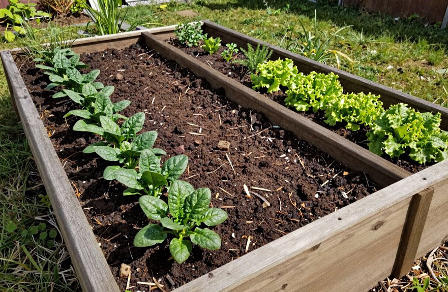 sunlit accessible raised bed setup