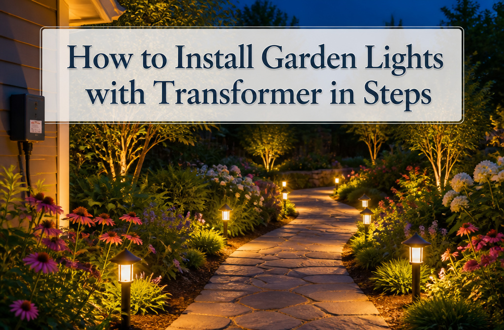 A rough sketch of a yard with planned garden light placements.